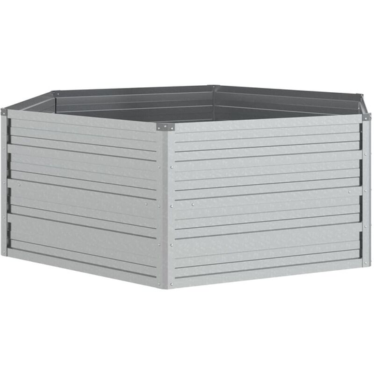 Garden Raised Bed 129x45 cm Galvanized Steel Silver Vidaxl Silver