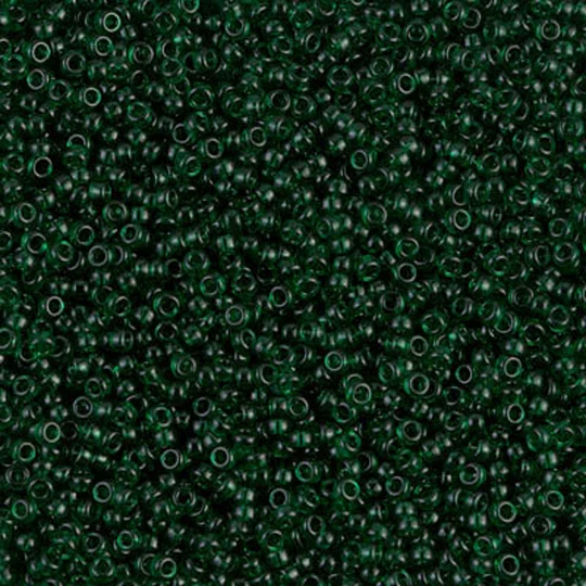 Seed Bead 15-156 Miyuki Beads 15/0 Transparent Dark Emerald 10 Grams Diy