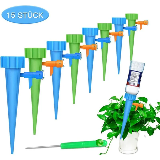 Automatic Watering Kit 15 Pieces Unadjustable Easy Irrigation System for Watering Garden Plants Flowers Indoor Soil