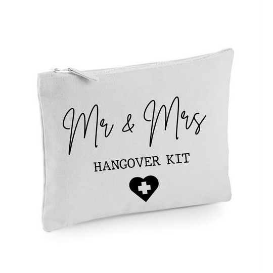 Mr & Mrs Hangover Kit, Newlyweds Hangover Pouch, Morning After The Wedding Gift For Bride & Groom Day