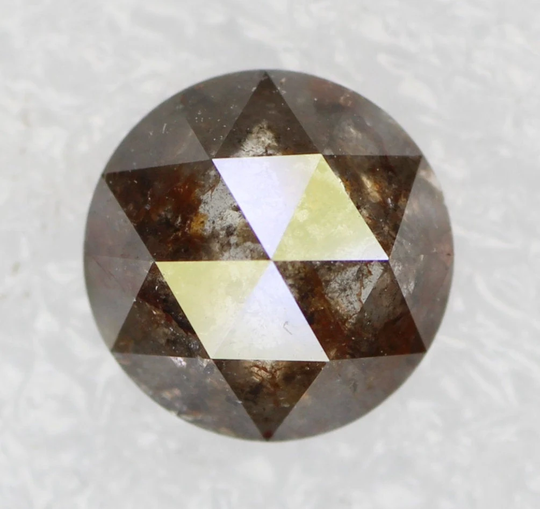 0.99 Ct 7.0 Mm Natural Loose Salt & Pepper Beautiful Fancy Colour Round Rose Cut Diamond Sg813