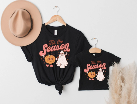 Mommy & Me Halloween Shirts, Matching Mother Daughter Outfits, Toddler Girl Costume, Mama Mini Tis The Season