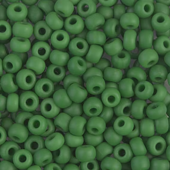 Seed Bead 6-411F Miyuki Beads 6/0 Matte Opaque Green 20 Grams Diy