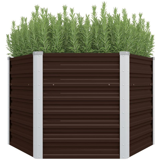 Topdeal Garden Planter Brown 129x129x77 cm Galvanised Steel VDTD29842