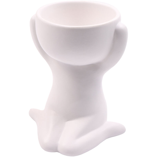 Humanoid Ceramic Flower Pot Succulent Pot Plant Small Vase Crafts Desktop Decoration YL1483-1 White