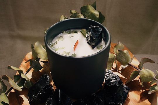 Protection Candle, Crystal Candles, Herb