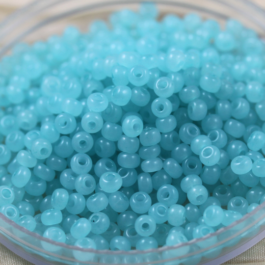 70G 6/0 Opal Seafoam Solgel Czech Seed Beads - 70Grams Fabulous Opalite Beads, Translucent Style, Summer Beach Tropical Beads