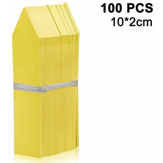 Monly - 100 Packs Plant Tags Stake Tags Plastic Gardening Tags Nursery Tags for Flower Vegetable Seedling Seed Yellow
