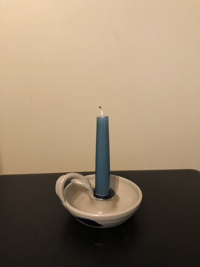 Vintage Salt Glazed Chamber Candle Stick Holder, 1970S Colonial Williamsburg Stick, Pottery, Clay Pottery