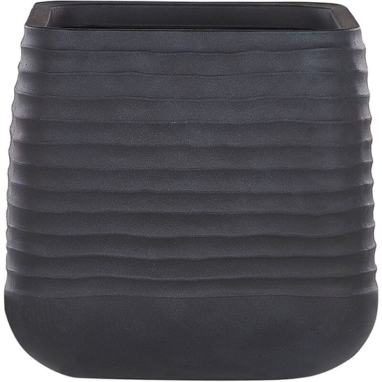 Modern Outdoor Garden Flower Pot Large 50 x 49 cm Square Planter Black Parikia - Black