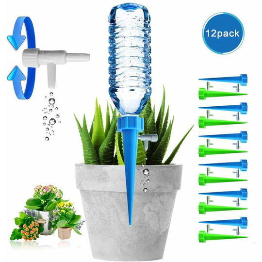 Upgraded Adjustable Self Watering Spikes.Indoor Outdoor Plastic Bottle Garden Plant Drip Irrigation Automatic Device Spike System. Care Your Indoor &