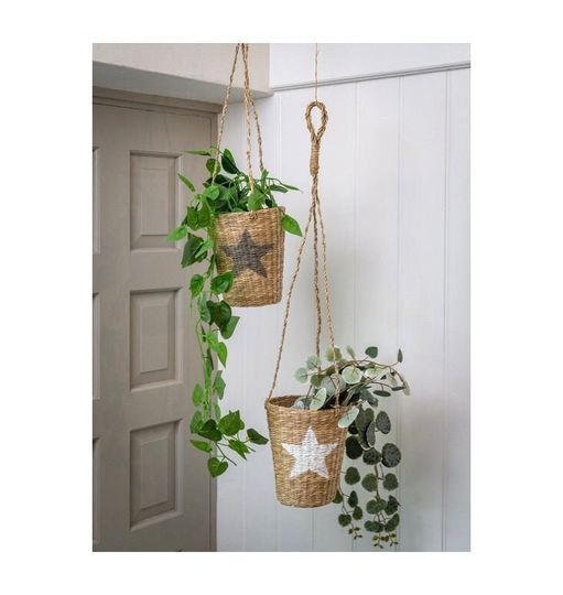 Seagrass Hanging Baskets With Star