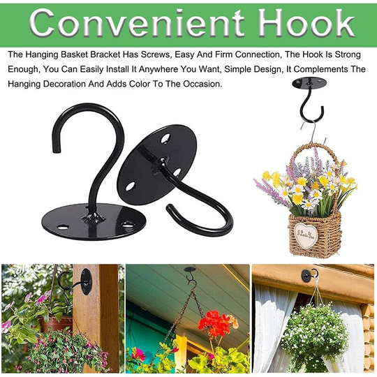 Rhafayre - pcs Ceiling Hook Screw Mount, Ironwork Hook Top Wall Hook for Hanging Light, Garden Plant Basket, Planters, Bird Feeders, Lanterns, Wind