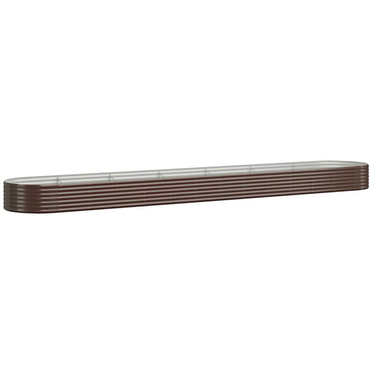 Garden Planter Powder-coated Steel 544x100x36 cm Brown vidaXL - Brown