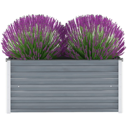 Garden Planter Galvanised Steel 100x40x45 cm Grey VDTD29034 - Topdeal