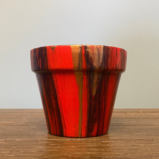 Four Inch Hand Painted Flower Pot