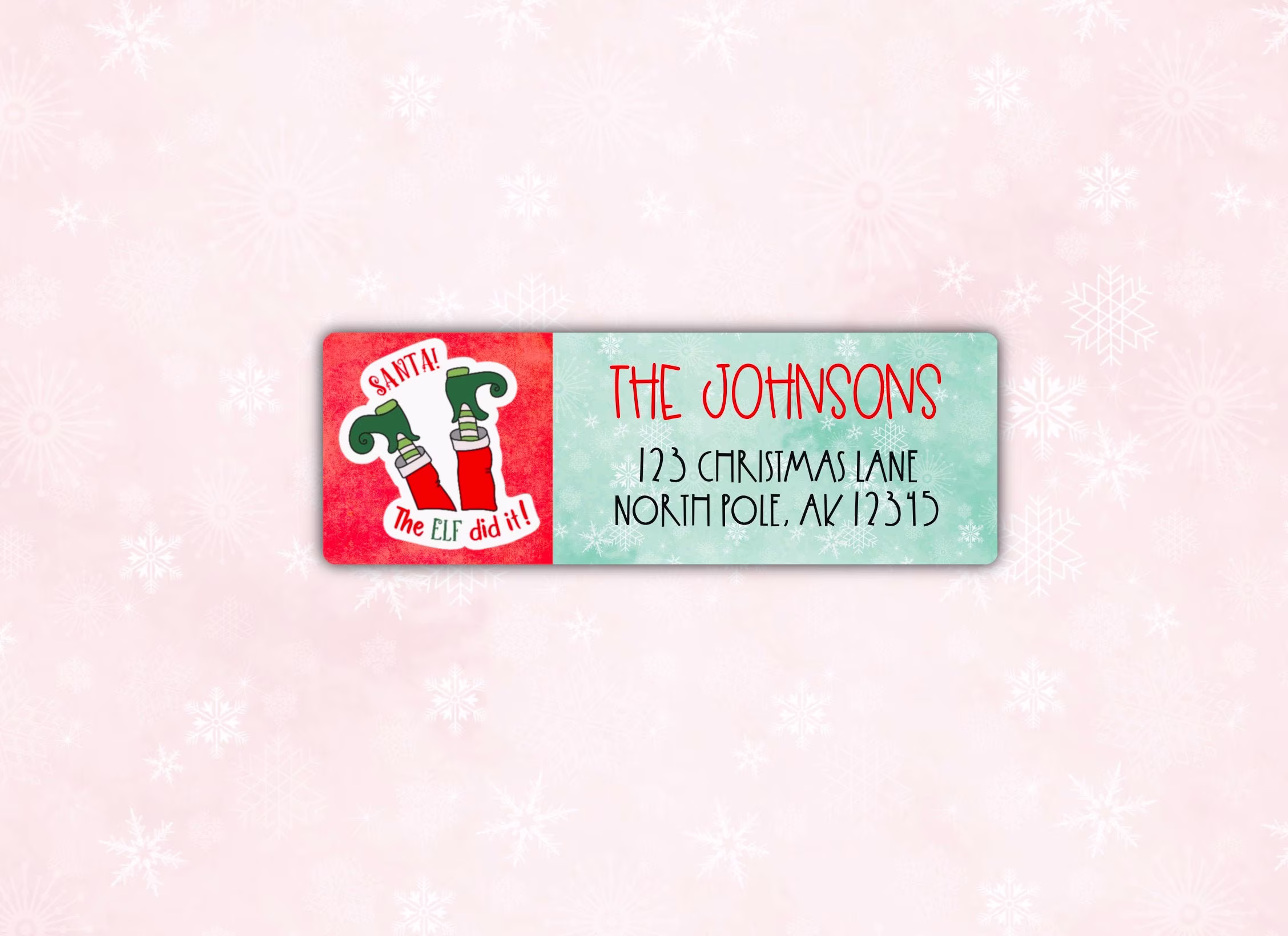 Holiday Season Return Address Labels | Xmas Santa's Elf Personalized Custom Christmas