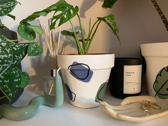 Sunday Morning - Hand-Painted Terracotta Plant Pot