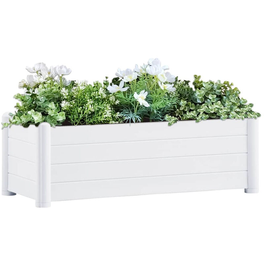 Asupermall - Garden Raised Bed pp White 100x43x35 cm