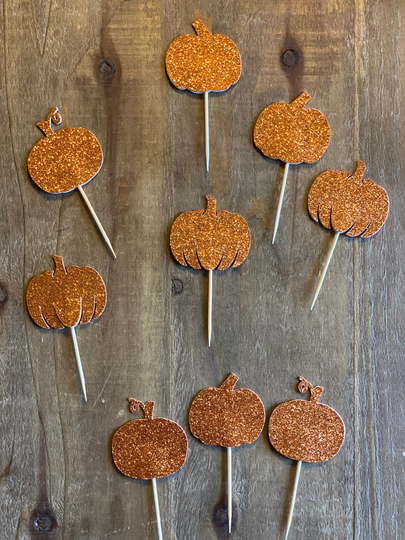 Pumpkin Cupcake Topper | 12Pc Double Sided, Fall Topper, Harvest, Seasonal Cake Topper