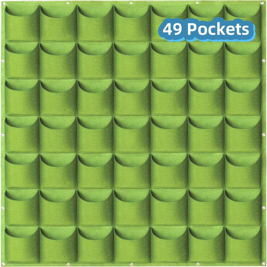 Litzee - Hanging Planting Grow Bags, 49 Pockets Wall Hanging Planter Planting Bags, Wall Mounted Herb Planter Outdoor Indoor Grow Bag, Garden