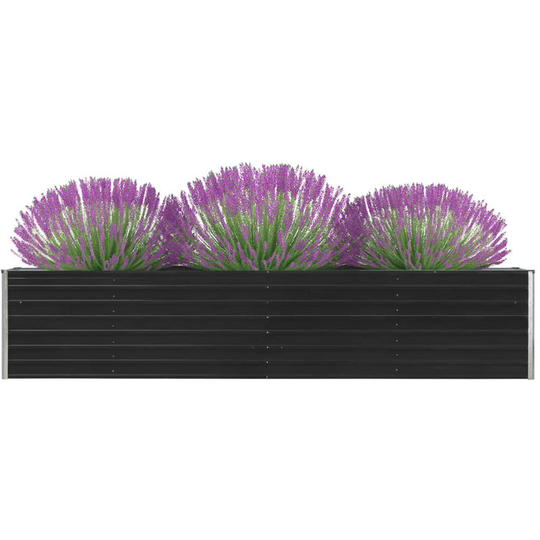 Asupermall - Garden Planter Galvanised Steel 320x40x45 cm Anthracite