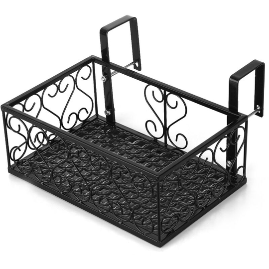 Flower Pot Stand Rack Deck Rail Flowerpot Railing Shelf Balcony Rail Planter Shelf Fence Railing Flower Pots Holder