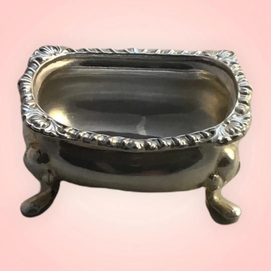 Victorian, Individual Silver Salt Cellar, Made in England, Lion Rampant Mark