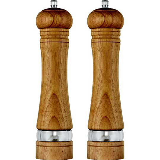 Wood Salt and Pepper Grinder Mills Sets, Classic Manual Salt Grinder Refillable Pepper Mill Sets 8 Inch Antique + Antique Color Box