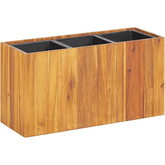 Vidaxl - Garden Raised Bed with 3 Pots Solid Acacia Wood Brown