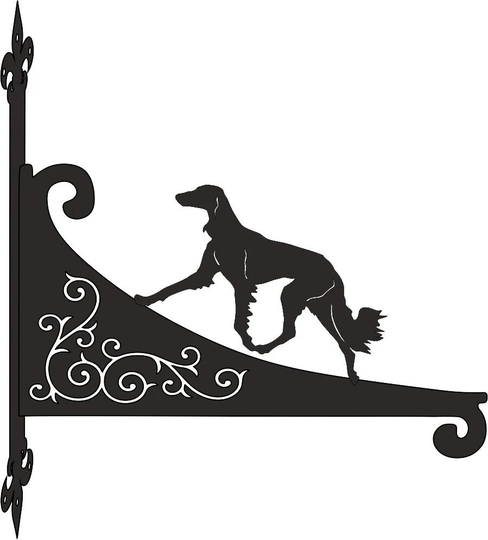 Saluki Ornamental Scroll Hanging Bracket