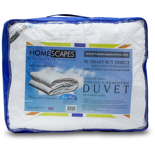 Homescapes - Luxury Hotel Quality Super Microfibre All Seasons Super King Duvet - White