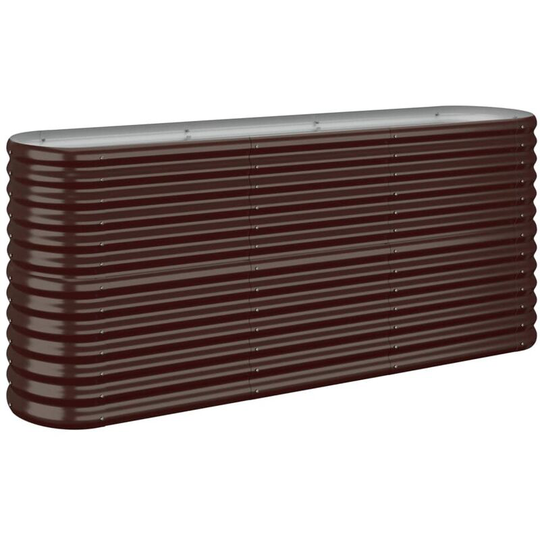 Garden Planter Powder-coated Steel 152x40x68 cm Brown Vidaxl Brown
