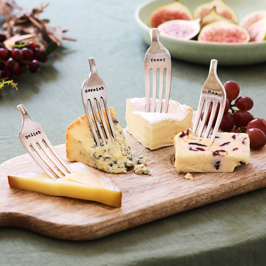 Personalised Vintage Silver Plated Cheese Markers Set