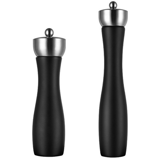 Salt and Pepper Grinders Refillable Set,Solid and Durable Salt Grinders Suited for Sea Salt,Peppercorn 8+12 inch (color box)