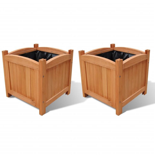 Devenirriche - Wooden Raised Bed 30 x 30 x 30 cm Set of 2 - Brown