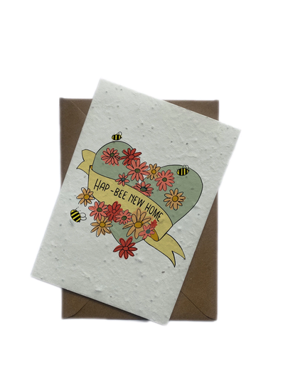 Seeded Bee New Home Card. Plantable