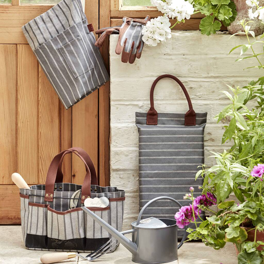 Luxury Grey Striped Garden Accessories Set