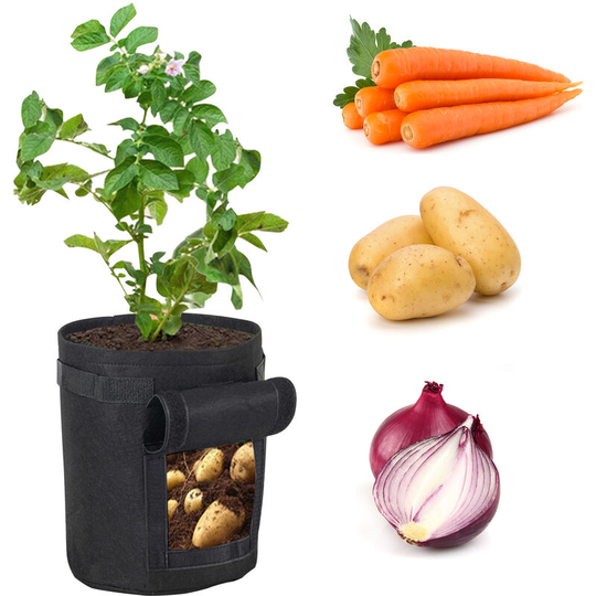 4 Gallon Potato Grow Bags Planter Box Vegetable Grow Bag Breathable Nonwoven Fabric Garden Growing Bag with Handles Access Flap for Potato Tomato