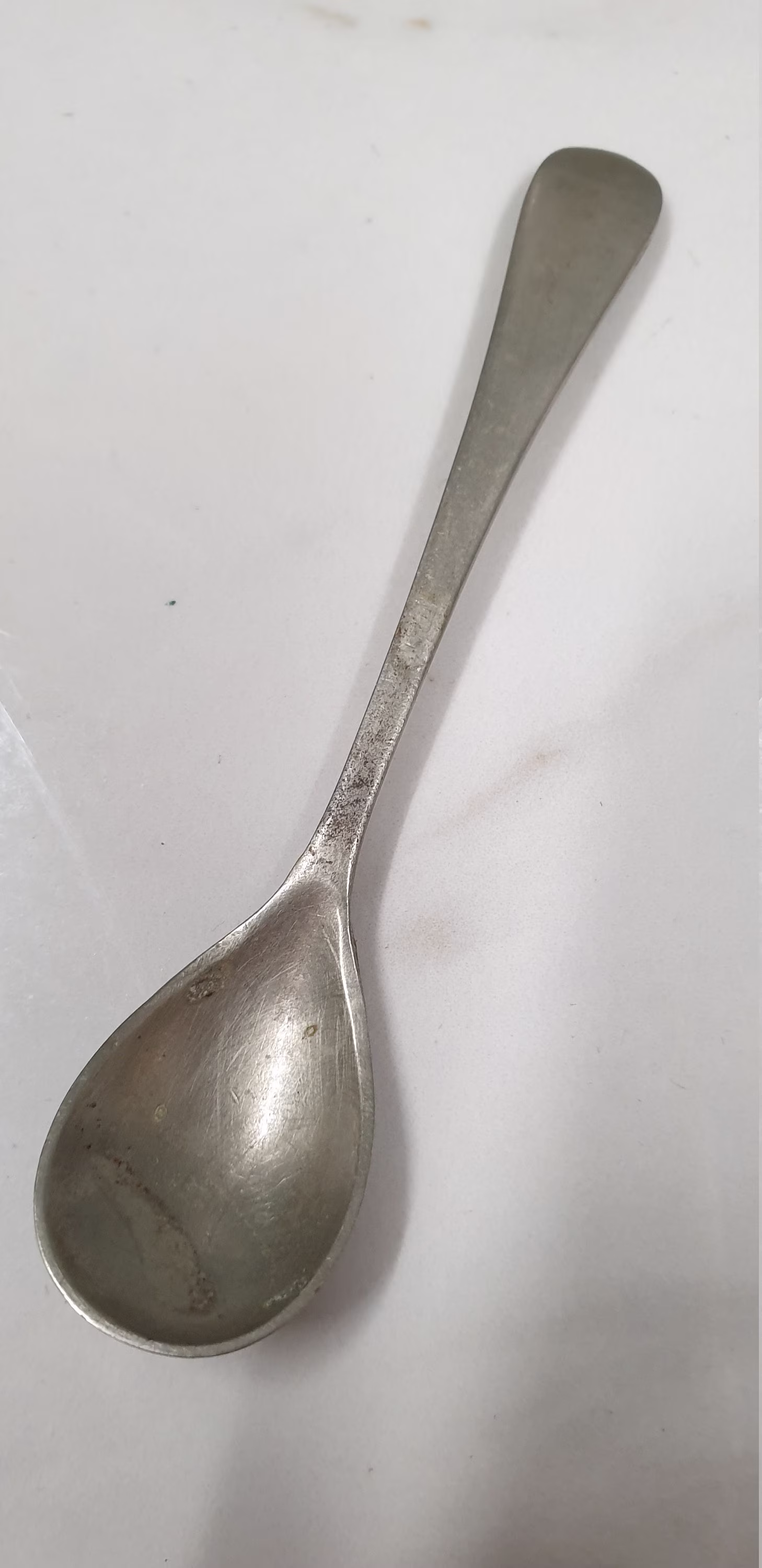 Antique Simple Silver Plate Salt Spoon