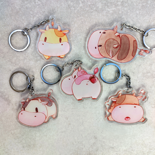 Flavour Cows Keychain Pack, Story Of Seasons Keychains, Wholesome Cottagecore Keychains, Harvest Moon Cute Keychains