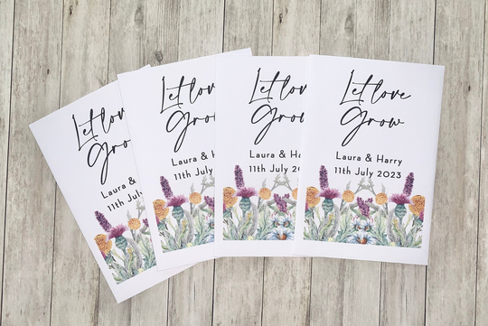 Personalised Wild Flower Seed Envelope Favours For Wedding, Birthday, Anniversary Or Any Special Occasions