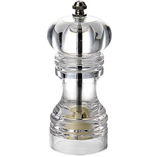 Pepper Mill and Salt Shaker Set of 2 Salt and Pepper Mill Shaker with Adjustable Coarseness-Clear 5 inch
