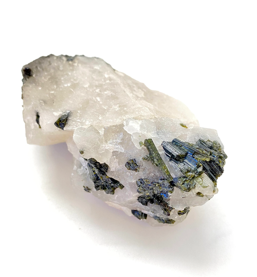 Raw Green Tourmaline Crystal in Raw Quartz Crystal - Green Stone Quartz Stone Matrix Healing Crystals 32