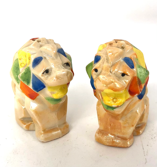 Vintage Japanese Art Deco Lion Salt & Pepper Set