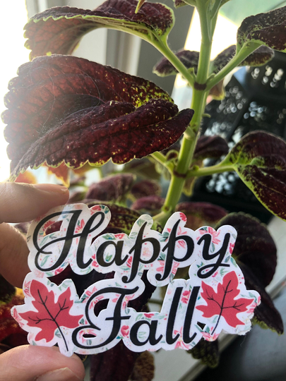 Fall Season Vinyl Sticker, Happy Home Decor, Autumn Season Decor