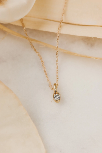 Solid Gold Salt & Pepper Diamond Pendant | Grey Necklace Galaxy Delicate Dainty