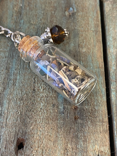 Self Love Spell Jar Herb & Crystal Intention Necklace