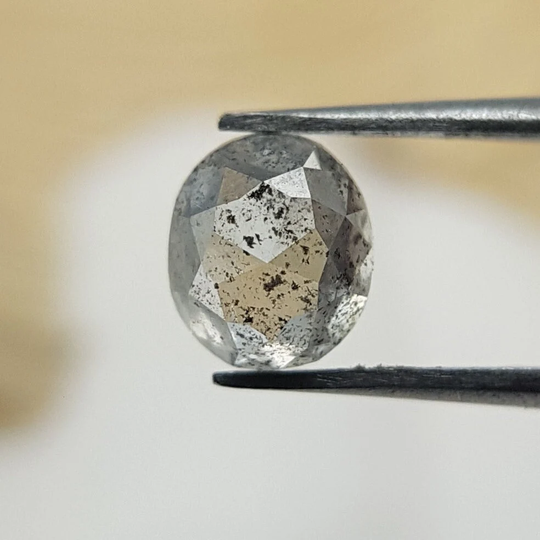 0.62 Ct Oval Salt & Pepper Diamond | Loose For Engagement Ring Natural Raw Wedding Unique Galaxy Sale
