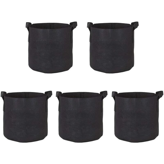 5 plant bags, 10 gallon grow bags, high quality breathable non-woven fabric pots with handles for garden dredging and seeding, eco-friendly garden bag